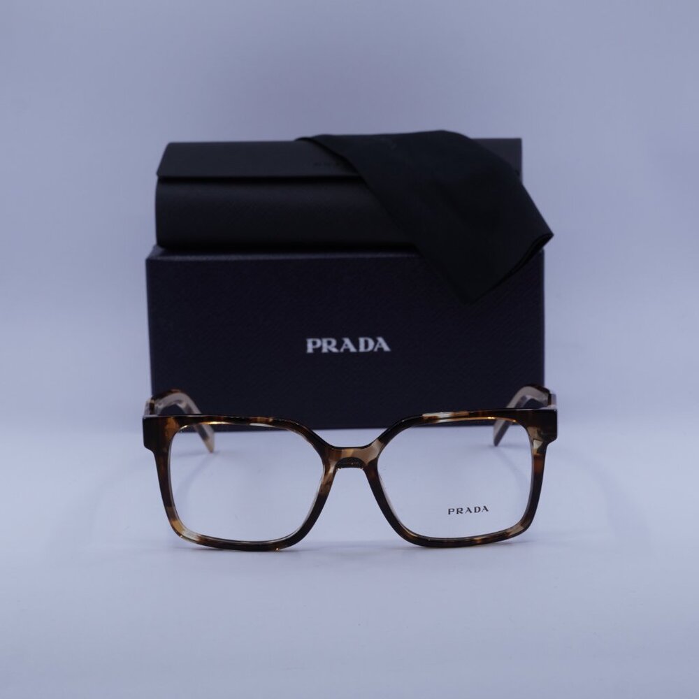 Prada PRB03V 07R1O1 Square Eyeglasses - Havana Caramel 54mm - Picture 2 of 9